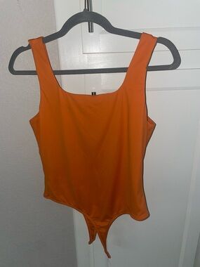 Orange Wide Strap Bodysuit